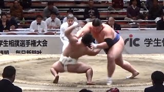 朝乃山【石橋広暉】(近畿大学)     ＶＳ      炎鵬【中村友哉】(金沢学院大学)