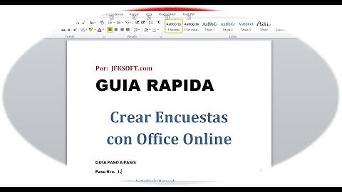 Guía Creando encuestas gratis y fácilmente con office Online y llevarlo a Excel