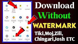 Zili,Moj,Josh,Tiki, Video Download without watermark kaise kare | How to download short video screenshot 4