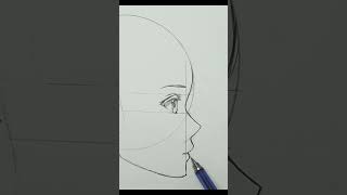 Draw Side Anime face #shorts #art #painting