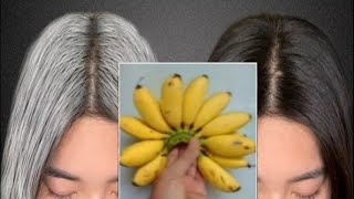 White hair ➡️ Black hair naturally with banana & herb | Gray hair dye