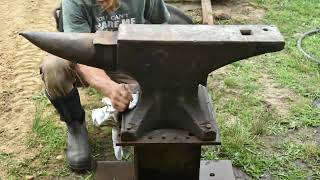 371 lb Peter Wright Anvil 120 year old anvil 1890  1909 Heavy anvil  Cleaning and protecting