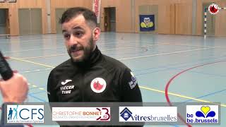 Interview de Majid El Farri (T1) après CB Futsal Jette BXL CAP - Futsal Élite Berchem du 13 mars 23.