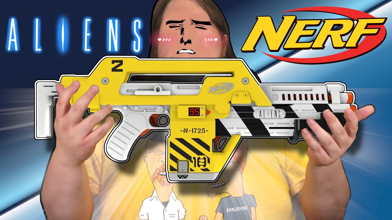 Nerf Aliens M41-A Pulse Blaster Rifle - YouTube
