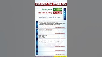 CSIR NET December 2024 | CSIR UGC NET EXAM DECEMBER 2024