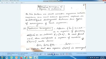 pointwise convergence of sequence of functions