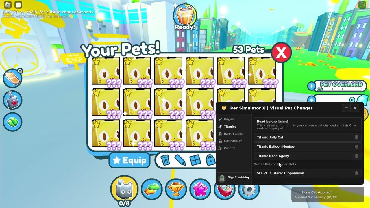 Pet Simulator X Visual Pet Changer Script YouTube