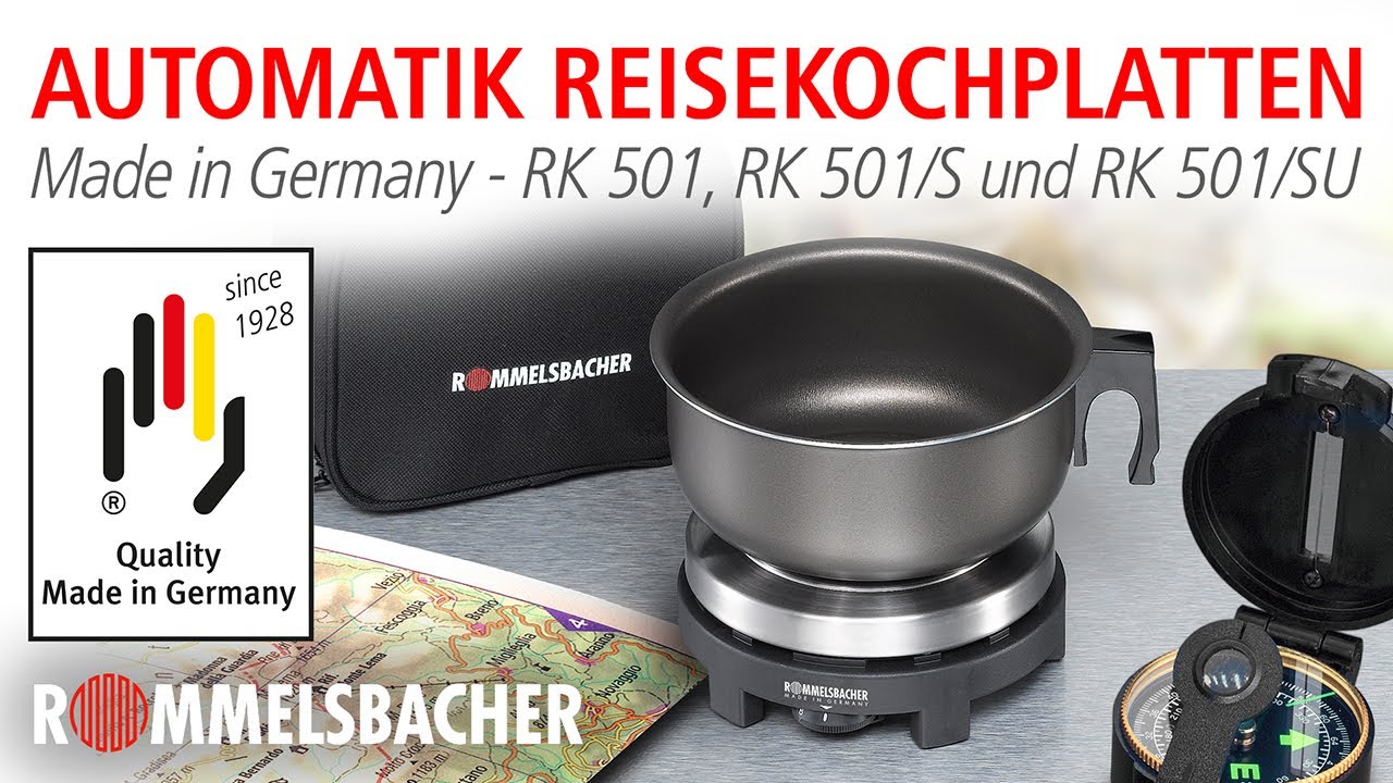 ROMMELSBACHER Reisekochplatten RK 501, RK 501/S und RK 501/SU 🏖️ Immer und  überall einsatzbereit 🍳 - YouTube