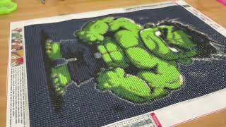 Hulk Diamond Art ASMR: Creating the Masterpiece | part 6 |