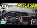 2021 VW Golf 8 GTD 2.0 TDI 200 PS TOP SPEED AUTOBAHN DRIVE POV