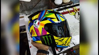 How to Wrap Rossi's Helmet Agv Soleluna 2016 | AGV Soleluna Wrapping | Helmet Replicating.
