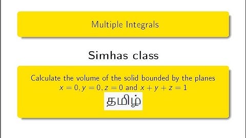 #TripleIntegrals || Calculate the volume of the solid bounded by the planes x=0,y=0,z=0 and x+y+z=1