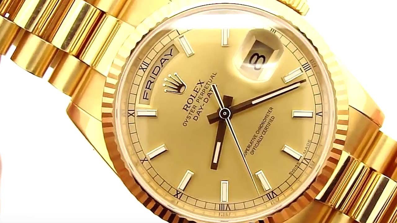 18 karat gold rolex watch