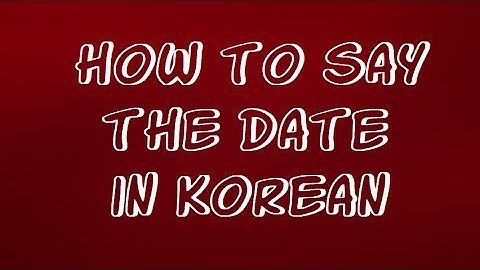 The Date in Korean