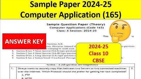 #sssci2022 Analysis of computer application (code 165) CBSE Sample Paper solution  2024-25 class 10