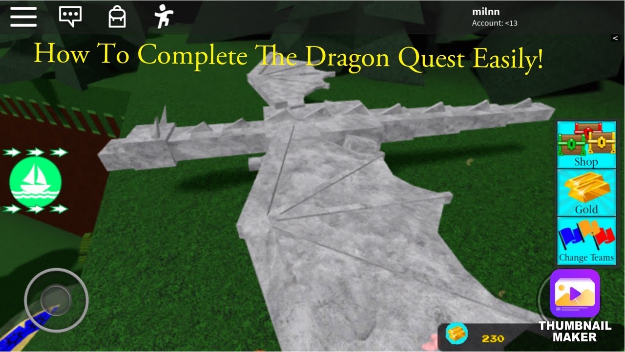 Easy Way To Complete The Dragon Quest!!!ðŸ—º(Roblox Build A 