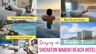 SHERATON WAIKIKI BEACH RESORT HOTEL - 3 ROOMS PERSONAL TOUR ( 2024 ) Bonvoy Hotel.