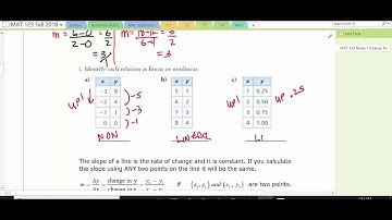 MAT 123 Finite Math Section 1.3 Linear Regression