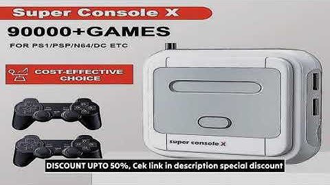 KINHANK Game Box Super Console X Retro Video Game Console Support 90000 Games 50 Emulators for PS1