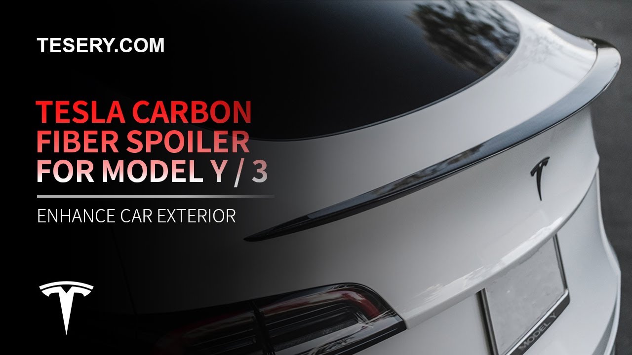 Best Tesla Dry Carbon Fiber Spoiler for Model Y / 3 from Tesery - YouTube