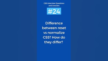 Difference between reset and normalize CSS | CSS Interview Questions and Answers Part - 24  #shorts