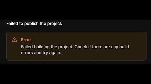How to fix Build Error when publishing on Bolt