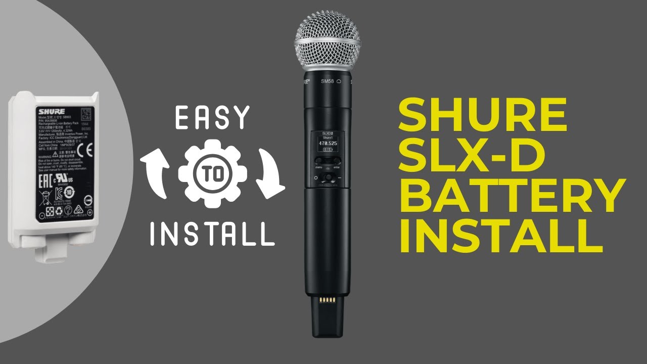 установка аккумуляторной батареи SB903 в беспроводной микрофон SLX-D.