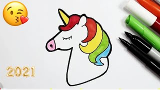 تعلم رسم يونيكورن || كيف ترسم يونيكورن سهل || How to draw Unicorn easy❣️❣️