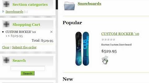 E-shop: shopping cart visualization