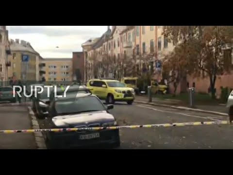 LIVE: Several injured after armed man highjacks ambulance and drives into bystanders in Oslo