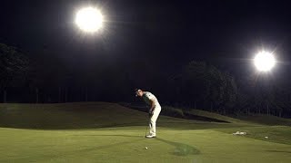 夜ゴルフ　ＬＥＤでナイスショット！