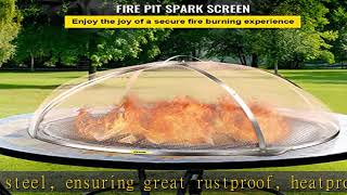 VEVOR Fire Pit Spark Screen, 37-inch Diameter Spark Screen Cover, Stainless Steel Fire Pit Mesh Scr