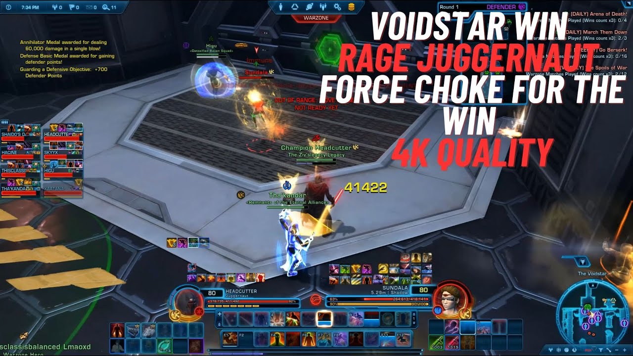 SWTOR PVP Voidstar Win Rage Juggernaut activating the bridge was enough to win Edited