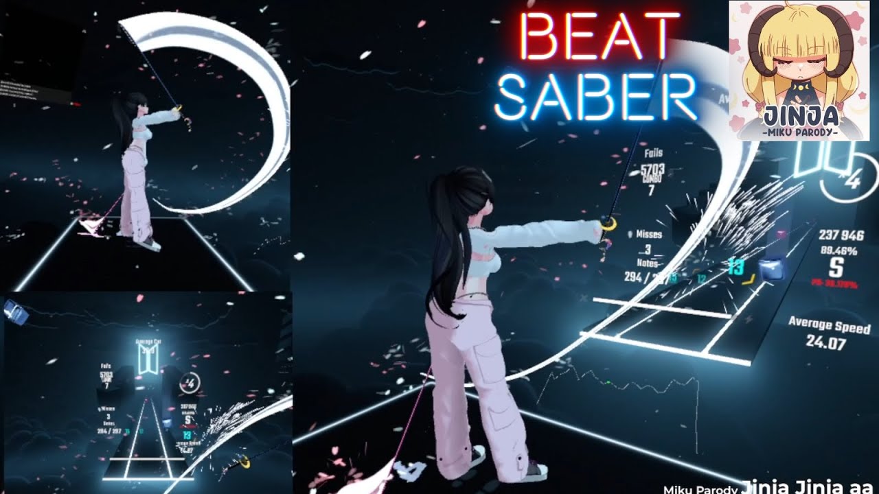 【ビートセイバー】Jinja Jinja aa ee aa -  JinjaOwO  (Anamanaguchi『Miku』ドイツ語パロディ曲) / Mapper Najoko