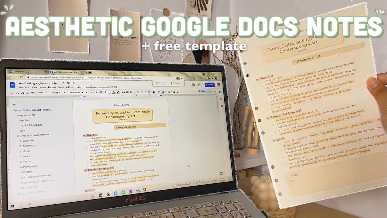 HOW TO MAKE AESTHETIC NOTES ON GOOGLE DOCS I Digital notetaking using ...