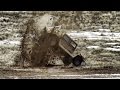 A10 warthogs target practice on humvees  slow mo hits