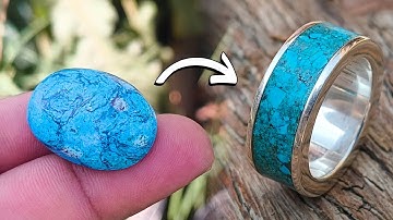 How to Make a Turquoise Inlay Silver Ring --Silver ring- Handmade Jewellery