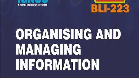 BLI-223 ORGANISING AND MANAGING INFORMATION @zigmabookcentre