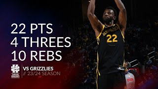 Andrew Wiggins 22 pts 4 threes 10 rebs vs Grizzlies 23/24 season