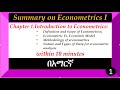 Summary on Econometrics I|Chapter one