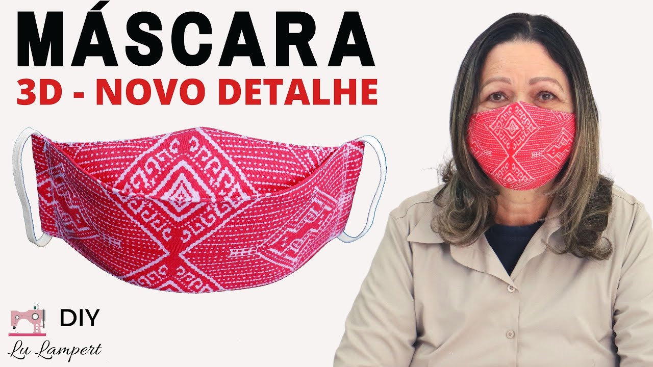 MÁSCARA 3D COM NOVO DETALHE - PASSO A PASSO COM MOLDE EM PDF