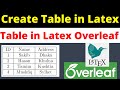 How to Create Table in Latex Overleaf Bangla Tutorial 2023 | How to Make Tables in Latex Overleaf