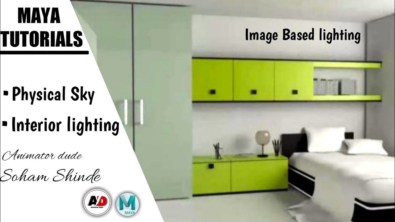 Interior lighting & Image based lighting tutorial in Autodesk maya 2014 .