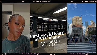 VLOG | FIRST WEEK LIVING IN NYC alone... | GRWM FOR MY 9-5 + ERRAND RUNS | SETTLING IN | rareafrican