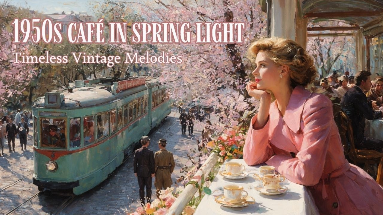Early Spring Light in a 1950s European Café 🌸 | Timeless Vintage Melodies