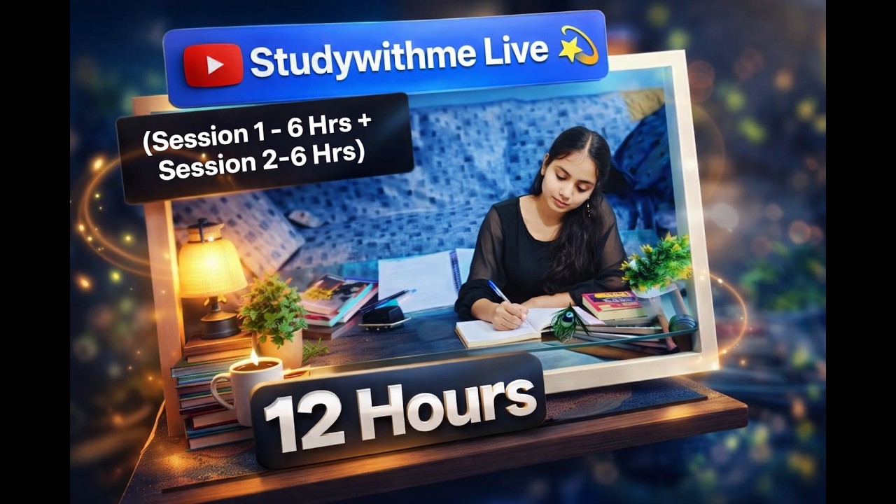 ✨Part-2 (6hrs) DAY 96 LIVE Studywithme | Pomodoro 60/10 | Winter day