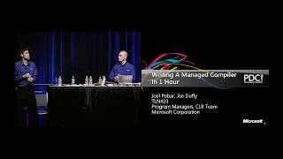 PDC 2005 - CLR: Writing a Dynamic Language Compiler in One Hour - Joel Pobar, Joe Duffy - 2005/09