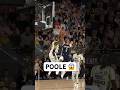 Jordan Poole hangs in the air for the TOUGH reverse finish!