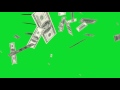 Money Falling Green Screen in Full HD 1920x1080p