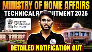 SSB Technical Recruitment 2026 | Ministry Of Home Affairs | Detailed Notification Out